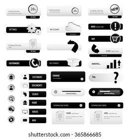 Black business start up buttons set