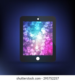Black Business Tablet With beautiful background circle