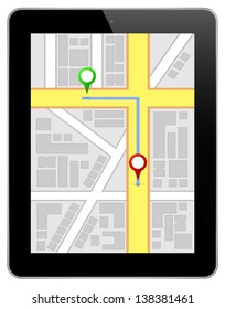 Black Business Tablet Ipad Similar A Gps Map