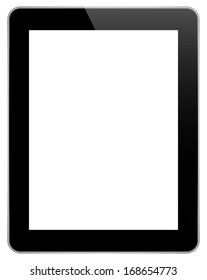 Black Business Tablet In iPad Style Isolated On White Background