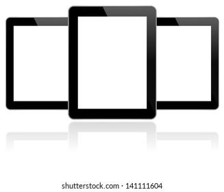 Black Business Tablets With Reflection