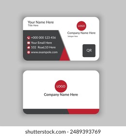 black business-card-design with red triangle.