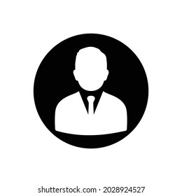 Black Businessman Icon. Rounded Button Style Editable Vector EPS Symbol Illustration. 