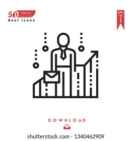 black businessman icon. businessman icon vector isolated on white background. Graphic design, material design, 2019 year best selling icons, mobile application, UI / UX design, EPS 10 format vector