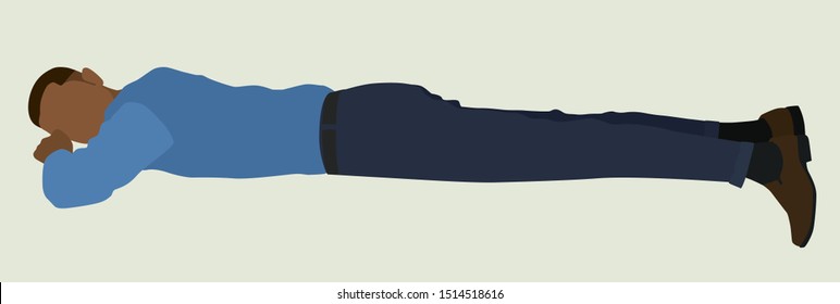 Black Businessman Sleeping On Stomach