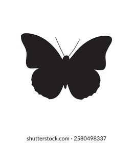 Black butterflies Silhouettes collection. isolated on white background. Vector illustration.