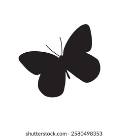 Black butterflies Silhouettes collection. isolated on white background. Vector illustration.