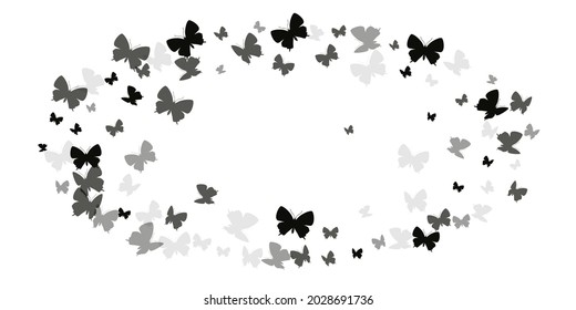 Black butterflies vector minimal illustration