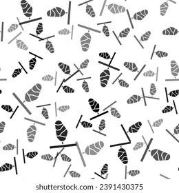 Black Butterfly cocoon icon isolated seamless pattern on white background. Pupa of the butterfly.  Vector