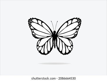 black butterfly design hand drawn