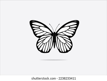 black butterfly design hand drawn