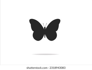 black butterfly hand drawn des'gn vector