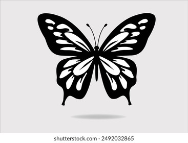 Vector de diseño dibujado a mano de mariposa negra