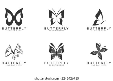 black butterfly icon button, vector, sign, symbol, logo, illustration, editable stroke, design style isolated on white background