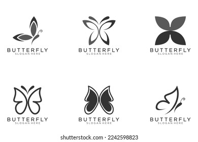 black butterfly icon button, vector, sign, symbol, logo, illustration, editable stroke, design style isolated on white background
