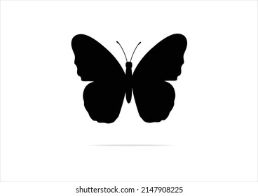 black butterfly icon hand drawn design