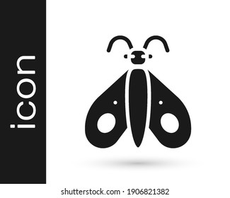 Black Butterfly icon isolated on white background.  Vector