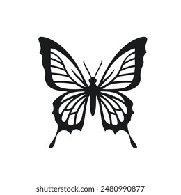 black butterfly icon on white background