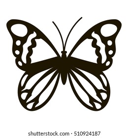 Black butterfly icon. Simple illustration of black butterfly vector icon for web