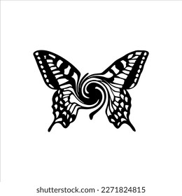 black butterfly illustration vector with concept