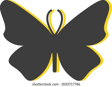 Black butterfly, illustration, vector, on a white background.
