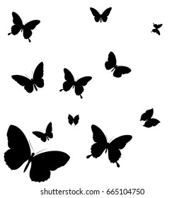 Black Butterfly Isolated On White Stock Vector (Royalty Free) 665104750 ...