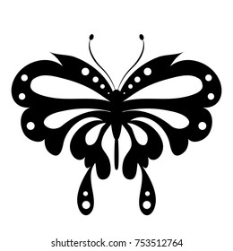 black butterfly, isolated on a white