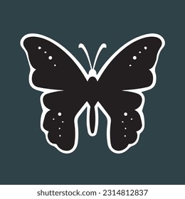 Mariposa negra sobre fondo negro