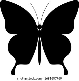 Black butterfly on a white background. Template for designer.