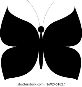 Black butterfly on a white background. Template for designer.