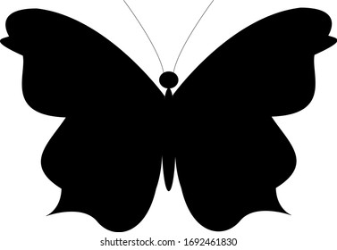 Black butterfly on a white background. Template for designer.