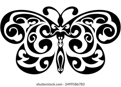 Black Butterfly Ornament Design for Decoration