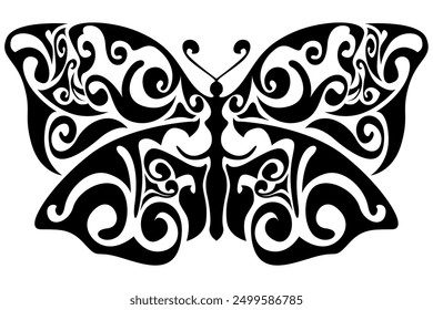 Black Butterfly Ornament Design for Decoration