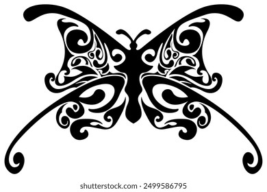 Black Butterfly Ornament Design for Decoration