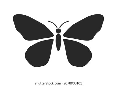 Black Butterfly shape on white background