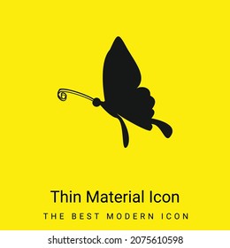 Black Butterfly Shape From Side View minimal bright yellow material icon