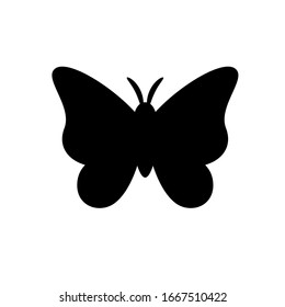 Black Butterfly Sign. Isolated Vector Illustration