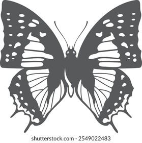 Black butterfly silhouette with beautiful shape wings pattern