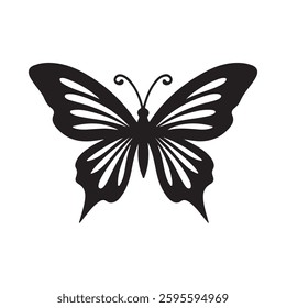 Black Butterfly Silhouette Graphic and Clipart