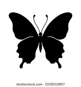 Black butterfly silhouette icon vector illustration design.