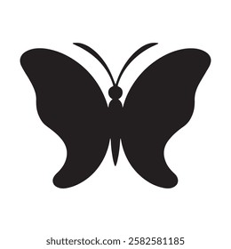 Black Butterfly Silhouette Vector – High-Quality Butterfly Illustration