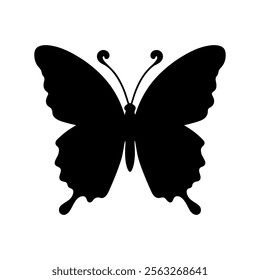 Black Butterfly silhouette vector illustration on white background