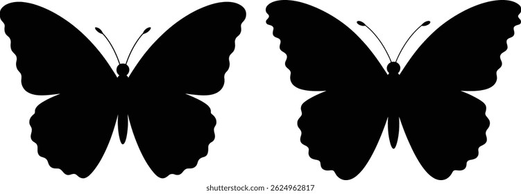Black Butterfly Silhouette vector illustrations