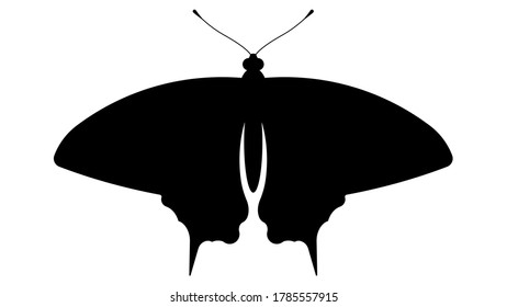 Mariposa negra. Silhouette de una mariposa. Plantilla vectorial, elemento de diseño.