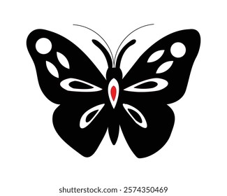 The black butterfly silhouettes one pics design and beautiful   background 