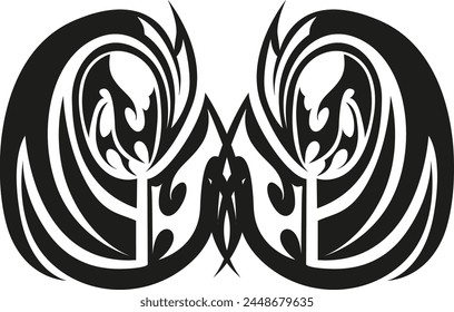 Black Butterfly Tattoo Ornament Vector Design For Decoration