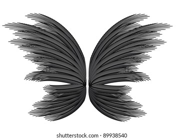 Black butterfly, vector.