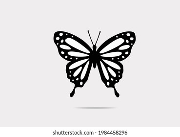 black butterfly vector art design hand drawn