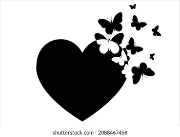 black butterfly vector art design hand drawn