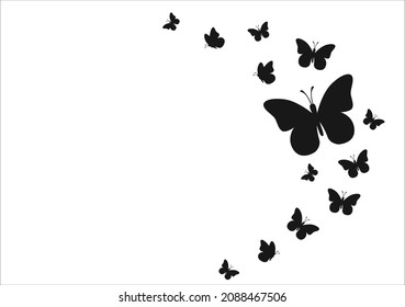 black butterfly vector art design hand drawn